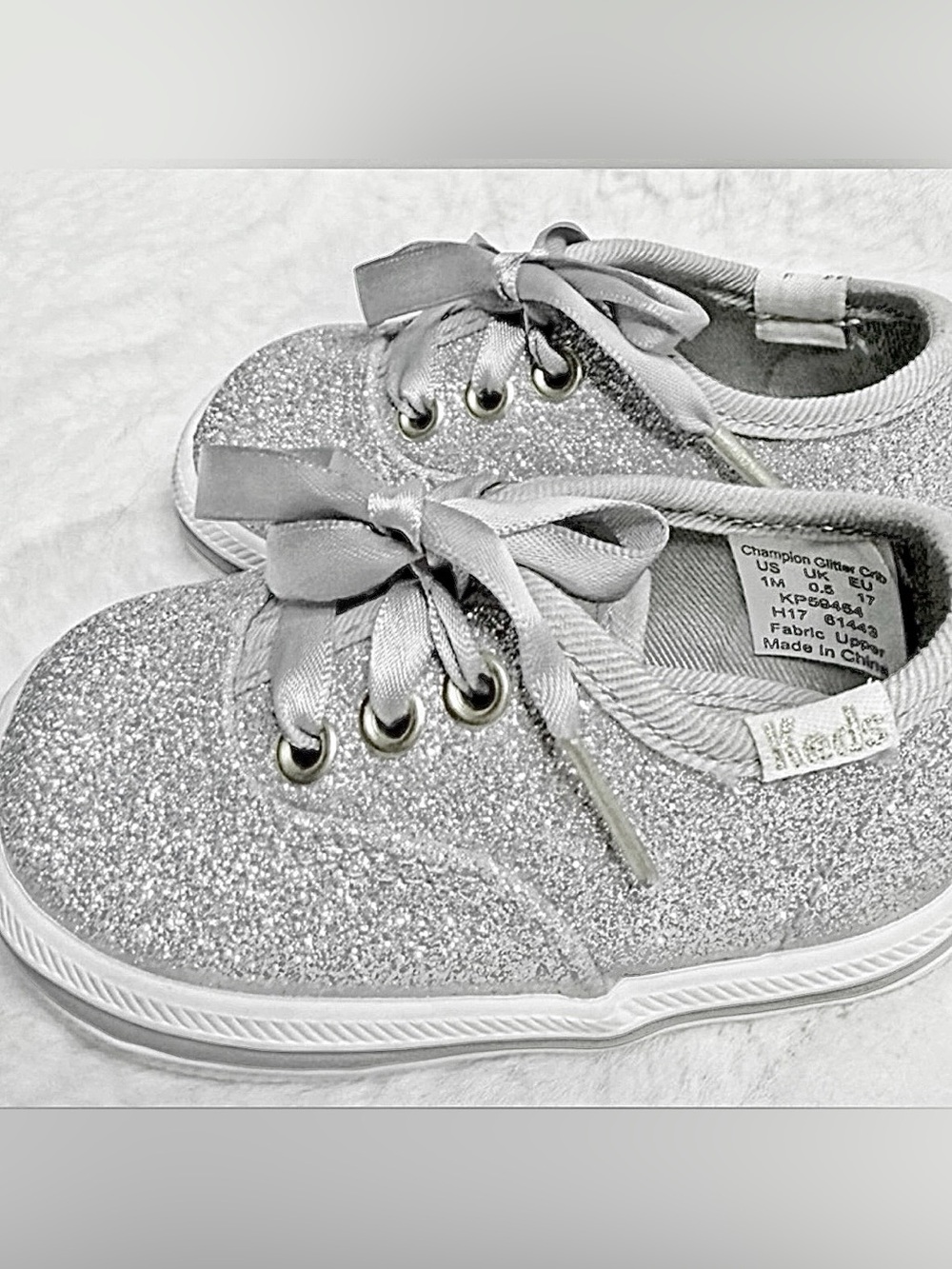 Keds X Kate Spade Baby Girls Sparkling Silver  Shoes